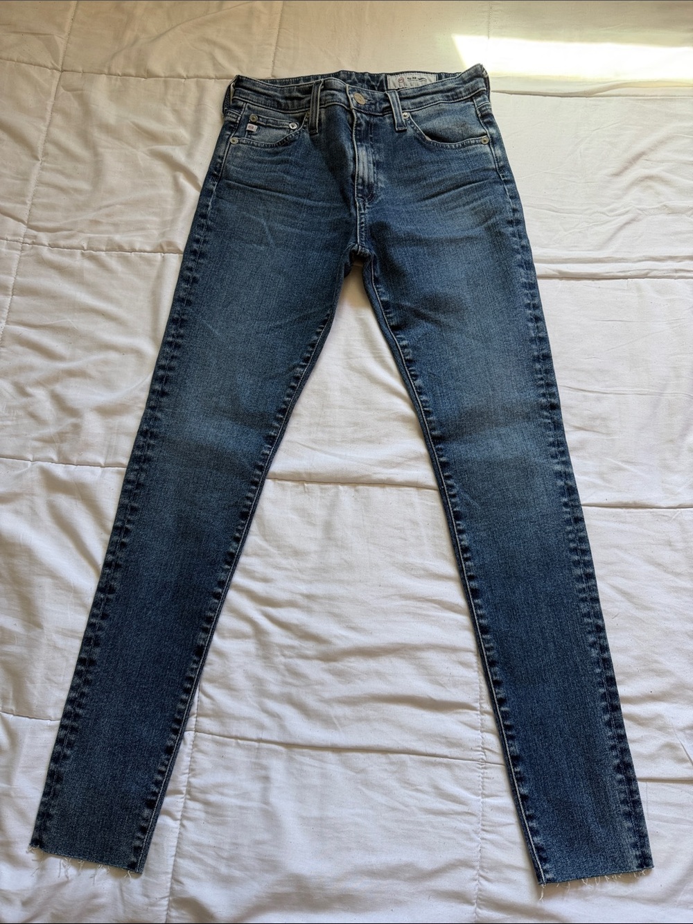 AG Adriano Goldschmied Slim High-Rise Skinny Jeans - Dark Blue Wash
